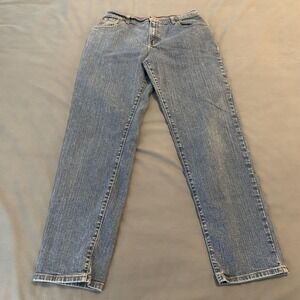 Levi's 550‎ Relaxed Tapered Jeans Womens 12S Blue Medium Wash Stretch Denim